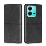 Custodia per telefono in pelle magnetica con trama di mucca, For OPPO A17, For Realme C33 4G, For vivo T1 Snapdragon 680/iQOO Z6 44W, For vivo V25 5G/V25e 5G