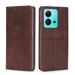 Custodia per telefono in pelle magnetica con trama di mucca, For OPPO A17, For Realme C33 4G, For vivo T1 Snapdragon 680/iQOO Z6 44W, For vivo V25 5G/V25e 5G