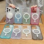 Custodia per telefono antiurto in acrilico glitterato a colori sfumati MagSafe, For iPhone 14 Plus, For iPhone 14 Pro Max, For iPhone 14 Pro