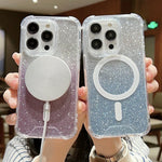 Custodia per telefono antiurto in acrilico glitterato a colori sfumati MagSafe, For iPhone 14 Plus, For iPhone 14 Pro Max, For iPhone 14 Pro