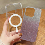Custodia per telefono antiurto in acrilico glitterato a colori sfumati MagSafe, For iPhone 13, For iPhone 12 Pro Max, For iPhone 12 / 12 Pro