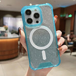 Custodia per telefono antiurto in acrilico glitterato a colori sfumati MagSafe, For iPhone 13, For iPhone 12 Pro Max, For iPhone 12 / 12 Pro