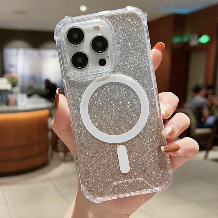 Custodia per telefono antiurto in acrilico glitterato a colori sfumati MagSafe, For iPhone 11 Pro Max, For iPhone 11 Pro, For iPhone 11