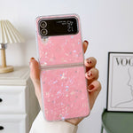 Custodia per telefono antiurto glitterata con motivo a conchiglia, For Samsung Galaxy Z Flip3 5G, For Samsung Galaxy Z Flip4