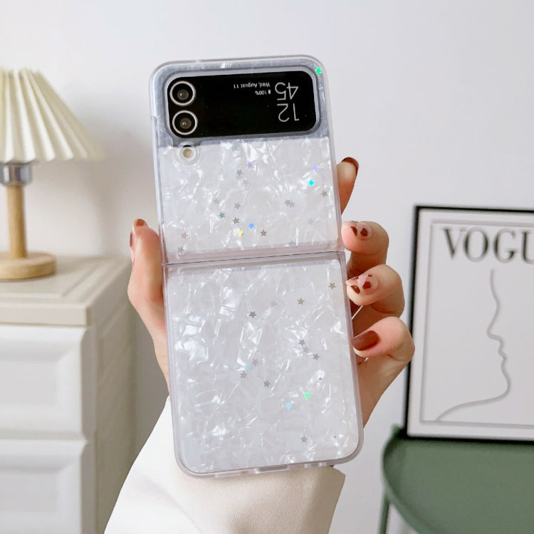 Custodia per telefono antiurto glitterata con motivo a conchiglia, For Samsung Galaxy Z Flip3 5G, For Samsung Galaxy Z Flip4