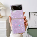 Custodia per telefono antiurto glitterata con motivo a conchiglia, For Samsung Galaxy Z Flip3 5G, For Samsung Galaxy Z Flip4