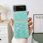 Custodia per telefono antiurto glitterata con motivo a conchiglia, For Samsung Galaxy Z Flip3 5G, For Samsung Galaxy Z Flip4