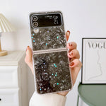 Custodia per telefono antiurto glitterata con motivo a conchiglia, For Samsung Galaxy Z Flip3 5G, For Samsung Galaxy Z Flip4