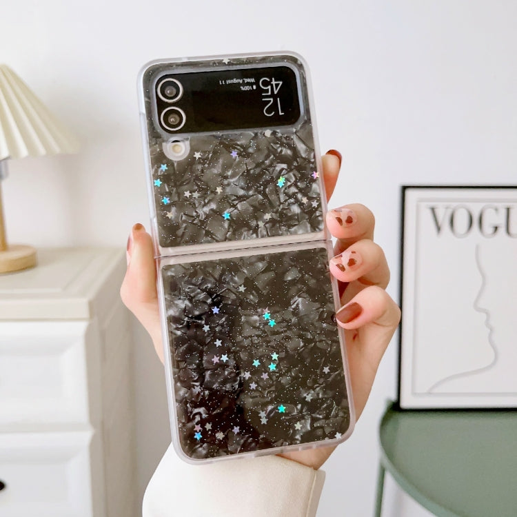Custodia per telefono antiurto glitterata con motivo a conchiglia, For Samsung Galaxy Z Flip3 5G, For Samsung Galaxy Z Flip4