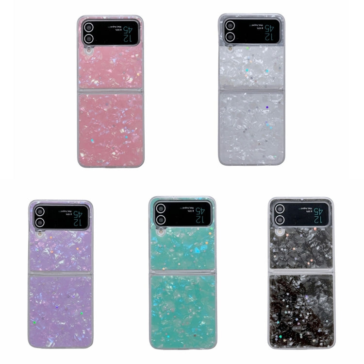 Custodia per telefono antiurto glitterata con motivo a conchiglia, For Samsung Galaxy Z Flip3 5G, For Samsung Galaxy Z Flip4