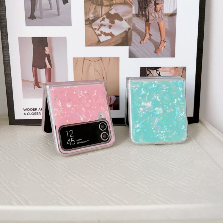 Custodia per telefono antiurto glitterata con motivo a conchiglia, For Samsung Galaxy Z Flip3 5G, For Samsung Galaxy Z Flip4