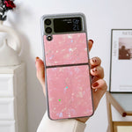 Custodia per telefono antiurto glitterata con motivo a conchiglia, For Samsung Galaxy Z Flip3 5G, For Samsung Galaxy Z Flip4
