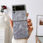 Custodia per telefono antiurto glitterata con motivo a conchiglia, For Samsung Galaxy Z Flip3 5G, For Samsung Galaxy Z Flip4