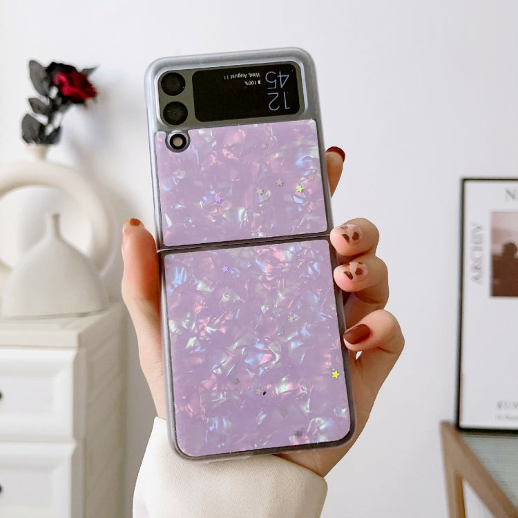 Custodia per telefono antiurto glitterata con motivo a conchiglia, For Samsung Galaxy Z Flip3 5G, For Samsung Galaxy Z Flip4