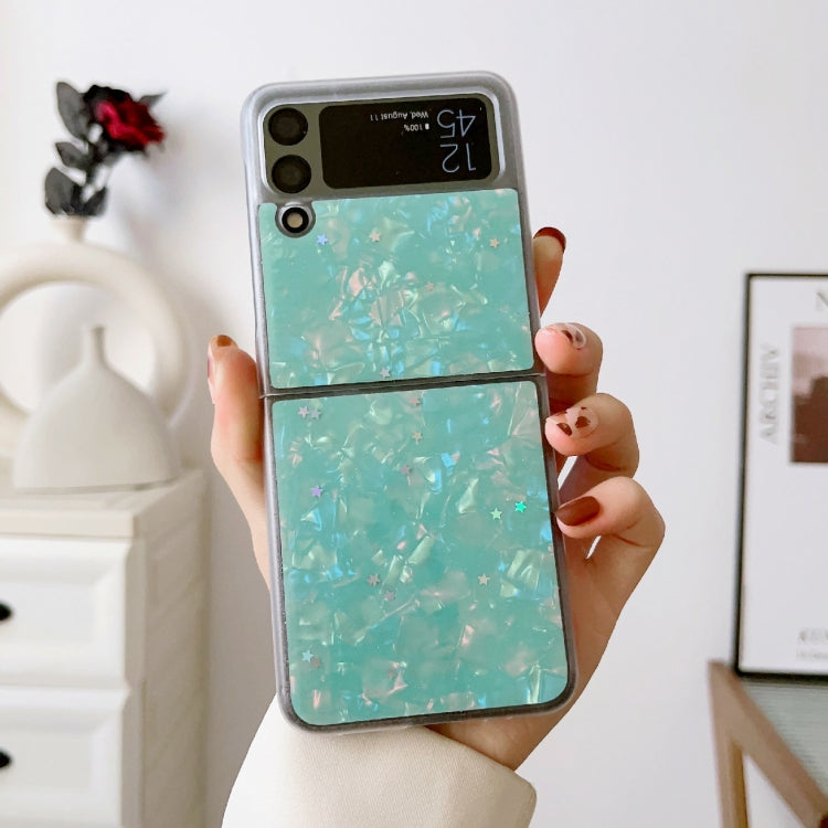 Custodia per telefono antiurto glitterata con motivo a conchiglia, For Samsung Galaxy Z Flip3 5G, For Samsung Galaxy Z Flip4