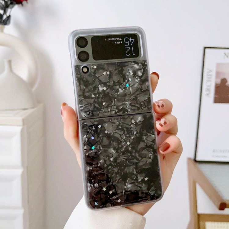 Custodia per telefono antiurto glitterata con motivo a conchiglia, For Samsung Galaxy Z Flip3 5G, For Samsung Galaxy Z Flip4