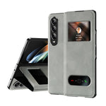 Custodia per cellulare in pelle Flip con vista finestra matura, For Samsung Galaxy Z Fold4, For Samsung Galaxy Z Fold3 5G