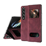 Custodia per cellulare in pelle Flip con vista finestra matura, For Samsung Galaxy Z Fold4, For Samsung Galaxy Z Fold3 5G