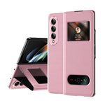 Custodia per cellulare in pelle Flip con vista finestra matura, For Samsung Galaxy Z Fold4, For Samsung Galaxy Z Fold3 5G