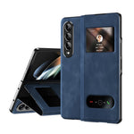Custodia per cellulare in pelle Flip con vista finestra matura, For Samsung Galaxy Z Fold4, For Samsung Galaxy Z Fold3 5G