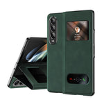Custodia per cellulare in pelle Flip con vista finestra matura, For Samsung Galaxy Z Fold4, For Samsung Galaxy Z Fold3 5G