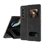 Custodia per cellulare in pelle Flip con vista finestra matura, For Samsung Galaxy Z Fold2 5G