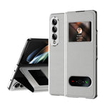 Custodia per cellulare in pelle Flip con vista finestra matura, For Samsung Galaxy Z Fold2 5G