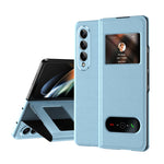 Custodia per cellulare in pelle Flip con vista finestra matura, For Samsung Galaxy Z Fold2 5G