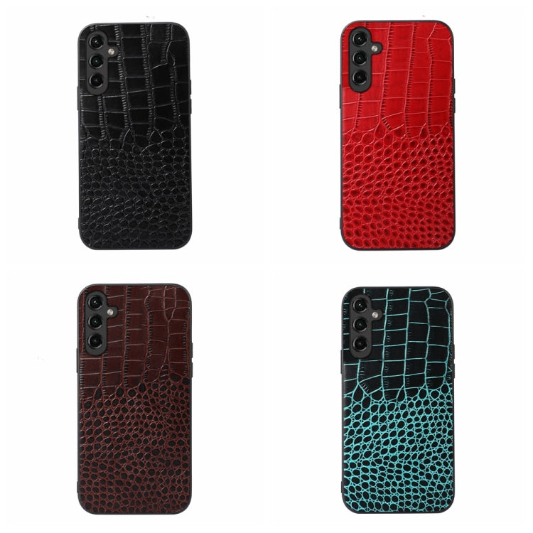 Custodia per telefono in vera pelle con trama di coccodrillo, For Samsung Galaxy A14 5G, For Samsung Galaxy S23+ 5G, For Samsung Galaxy S23 Ultra 5G