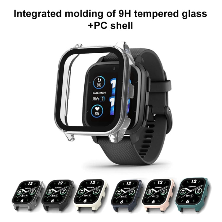 Custodia per orologio protettiva integrata in vetro temperato PC + 9H, For Garmin Venu Sq2