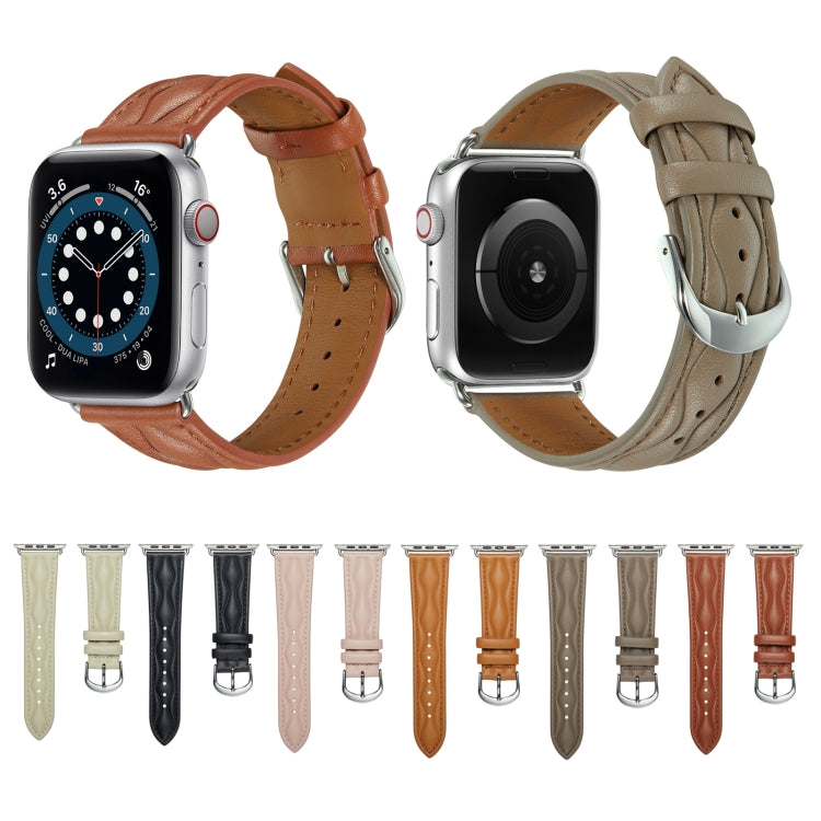 Cinturino in pelle a onda iperbolica, For Apple Watch Ultra 49mm / Series 8&7 45mm /, For Apple Watch Series 8&7 41mm /