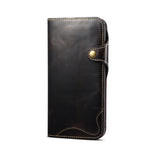 Custodia in vera pelle con bottoni magnetici in pelle bovina Denior Oil Wax, For iPhone 14 Pro Max, For iPhone 14 Pro, For iPhone 14, For iPhone 14 Plus, For iPhone 13 Pro Max, For iPhone 13 Pro