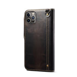 Custodia in vera pelle con bottoni magnetici in pelle bovina Denior Oil Wax, For iPhone 14 Pro Max, For iPhone 14 Pro, For iPhone 14, For iPhone 14 Plus, For iPhone 13 Pro Max, For iPhone 13 Pro