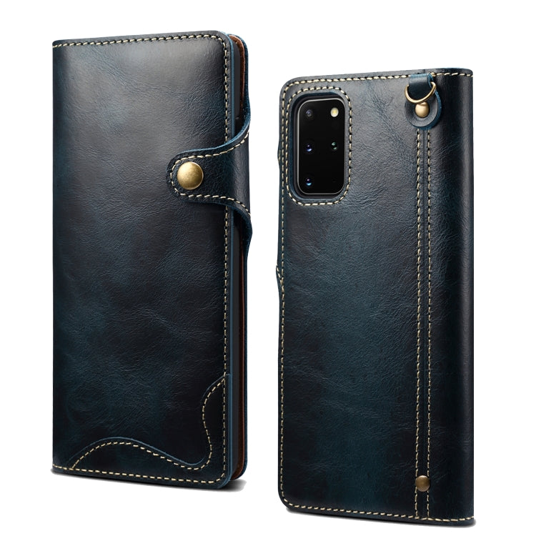 Custodia in vera pelle con bottoni magnetici in pelle bovina Denior Oil Wax, For iPhone 13, For iPhone 13 mini, For iPhone 12 Pro Max, For iPhone 12 / 12 Pro, For iPhone 12 mini, For Samsung Galaxy S20