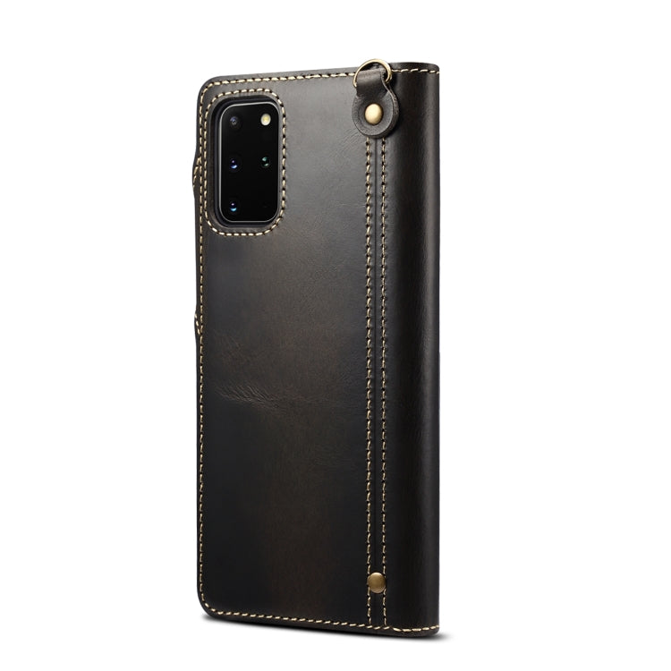 Custodia in vera pelle con bottoni magnetici in pelle bovina Denior Oil Wax, For Samsung Galaxy S20+, For Samsung Galaxy S20 Ultra, For Samsung Galaxy Note20, For Samsung Galaxy Note20 Ultra, For Samsung Galaxy S21 5G, For Samsung Galaxy S21+ 5G