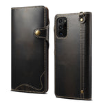 Custodia in vera pelle con bottoni magnetici in pelle bovina Denior Oil Wax, For Samsung Galaxy S20+, For Samsung Galaxy S20 Ultra, For Samsung Galaxy Note20, For Samsung Galaxy Note20 Ultra, For Samsung Galaxy S21 5G, For Samsung Galaxy S21+ 5G