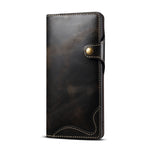 Custodia in vera pelle con bottoni magnetici in pelle bovina Denior Oil Wax, For Samsung Galaxy S21 Ultra 5G, For Samsung Galaxy S22 5G, For Samsung Galaxy S22+ 5G, For Samsung Galaxy S22 Ultra 5G