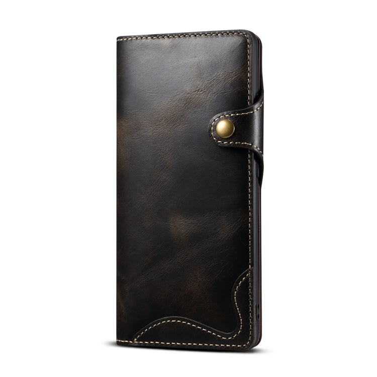 Custodia in vera pelle con bottoni magnetici in pelle bovina Denior Oil Wax, For Samsung Galaxy S21 Ultra 5G, For Samsung Galaxy S22 5G, For Samsung Galaxy S22+ 5G, For Samsung Galaxy S22 Ultra 5G
