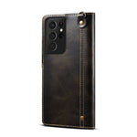 Custodia in vera pelle con bottoni magnetici in pelle bovina Denior Oil Wax, For Samsung Galaxy S21 Ultra 5G, For Samsung Galaxy S22 5G, For Samsung Galaxy S22+ 5G, For Samsung Galaxy S22 Ultra 5G