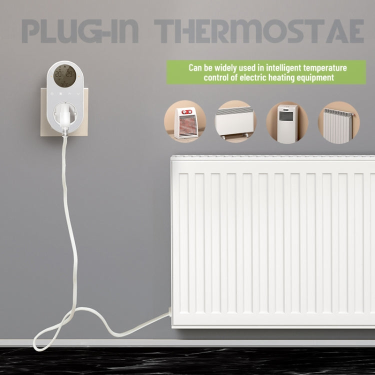 Termostato digitale plug-in con WiFi e sensore esterno