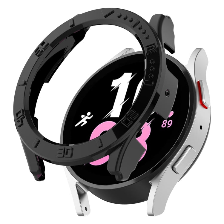 Custodia protettiva per orologio per PC a mezza copertura con scala, For Samsung Galaxy Watch5 / Watch4 40mm, For Samsung Galaxy Watch5 / Watch4 44 mm