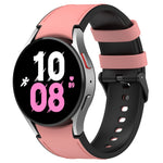 Per Samsung Galaxy Watch5 44mm / 40mm cinturino in pelle di silicone con fibbia nera, S, L