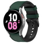 Per Samsung Galaxy Watch5 44mm / 40mm cinturino in pelle di silicone con fibbia nera, S, L
