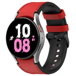 Per Samsung Galaxy Watch5 44mm / 40mm cinturino in pelle di silicone con fibbia nera, S, L