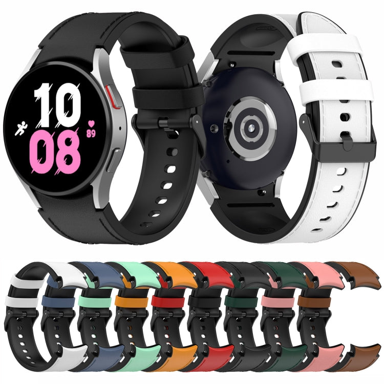 Per Samsung Galaxy Watch5 44mm / 40mm cinturino in pelle di silicone con fibbia nera, S, L