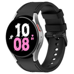 Per Samsung Galaxy Watch5 44mm / 40mm cinturino in pelle di silicone con fibbia nera, S, L