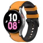 Per Samsung Galaxy Watch5 44mm / 40mm cinturino in pelle di silicone con fibbia nera, S, L