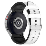 Per Samsung Galaxy Watch5 44mm / 40mm cinturino in pelle di silicone con fibbia argento, S, L
