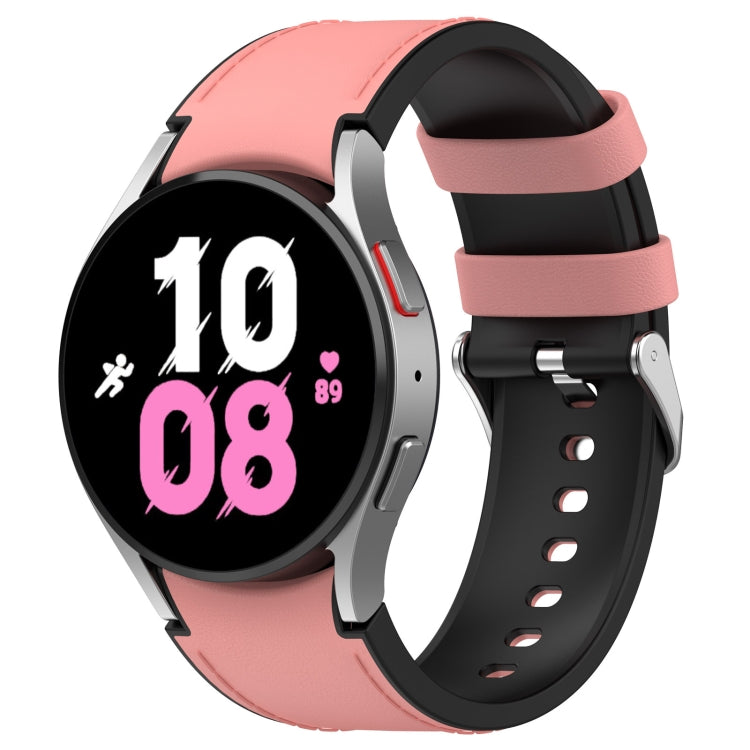 Per Samsung Galaxy Watch5 44mm / 40mm cinturino in pelle di silicone con fibbia argento, S, L