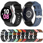 Per Samsung Galaxy Watch5 44mm / 40mm cinturino in pelle di silicone con fibbia argento, S, L